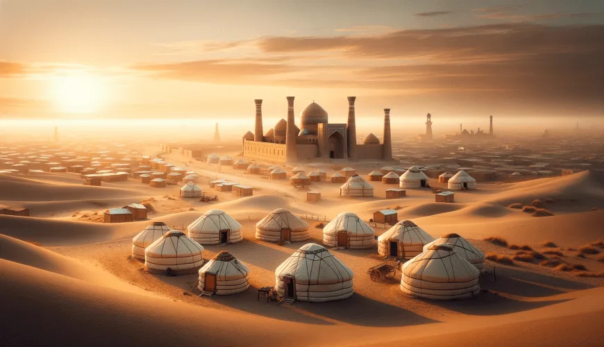 YURTA DEL CAMPO DEL DESERTO DI BUKHARA